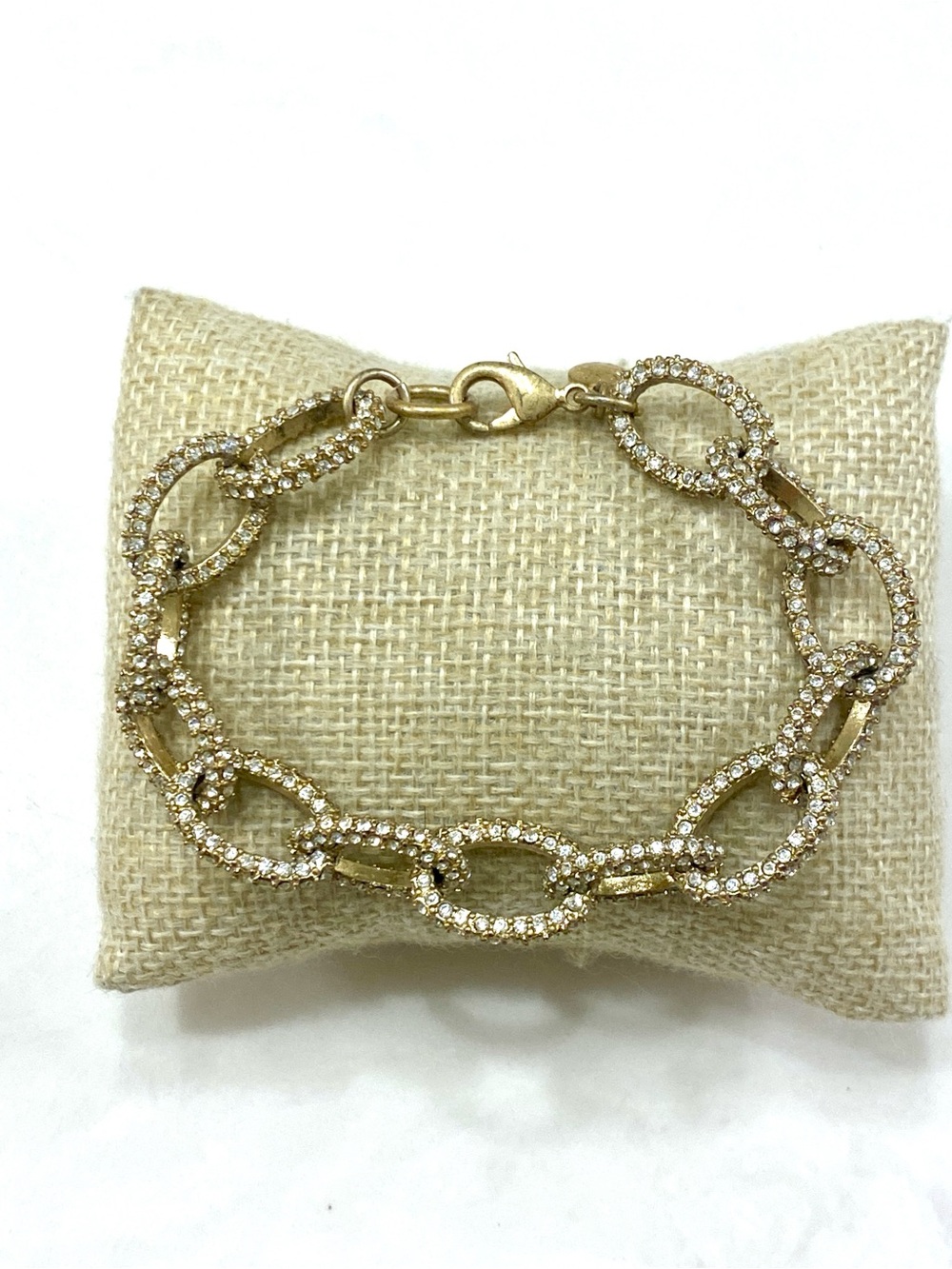 J. Crew Gold Pavé Oval Link Bracelet